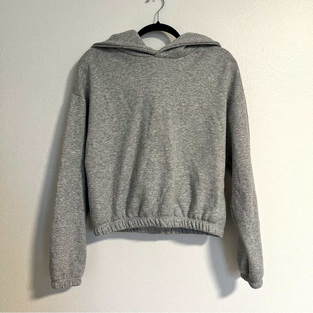 Zara Grey Cropped Hoodie